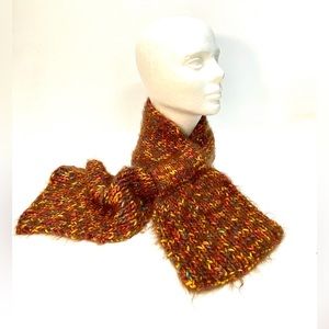 NWT Hand Knit Thick Chunky and Soft Thread Through Scarf in Autumn Colors